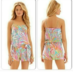 New Lilly Pulitzer Deanna Scuba toCuba Romper SzM